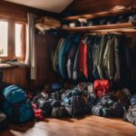 Closet bookshelf for outdoor gear