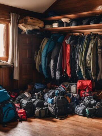 Closet bookshelf for outdoor gear