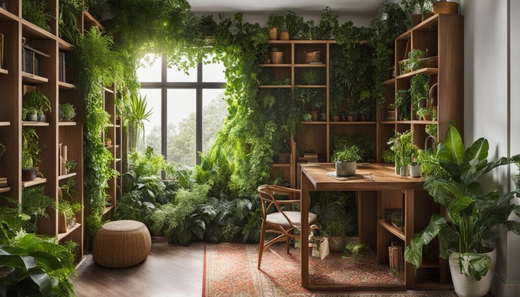 Closet bookshelf for plants