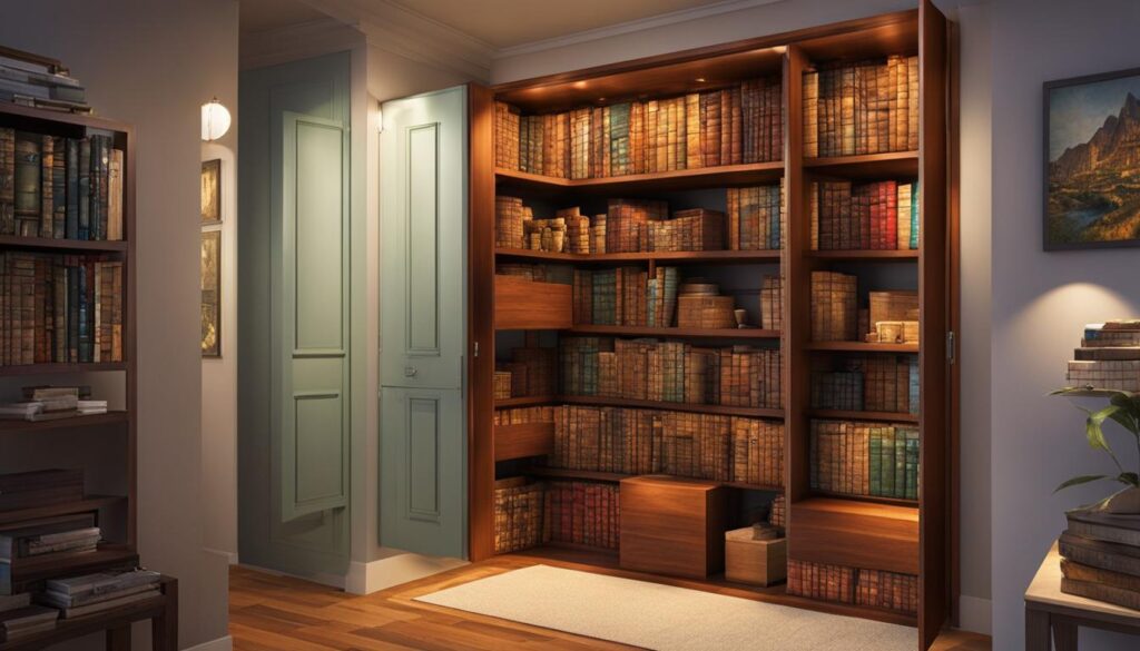 Closet bookshelf for puzzles