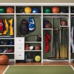 Closet bookshelf for sporting goods
