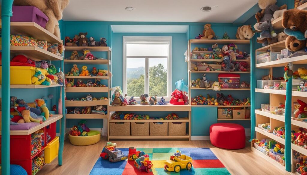Closet bookshelf for toy collection