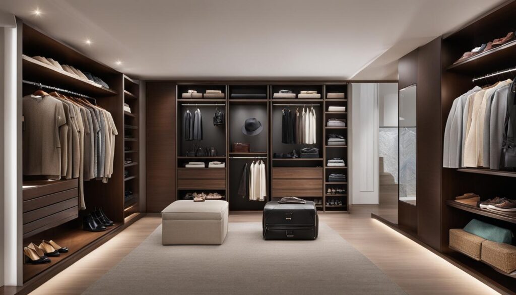 Closet bookshelf for travel accessories