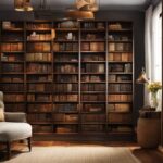 Closet bookshelf for vintage item collection