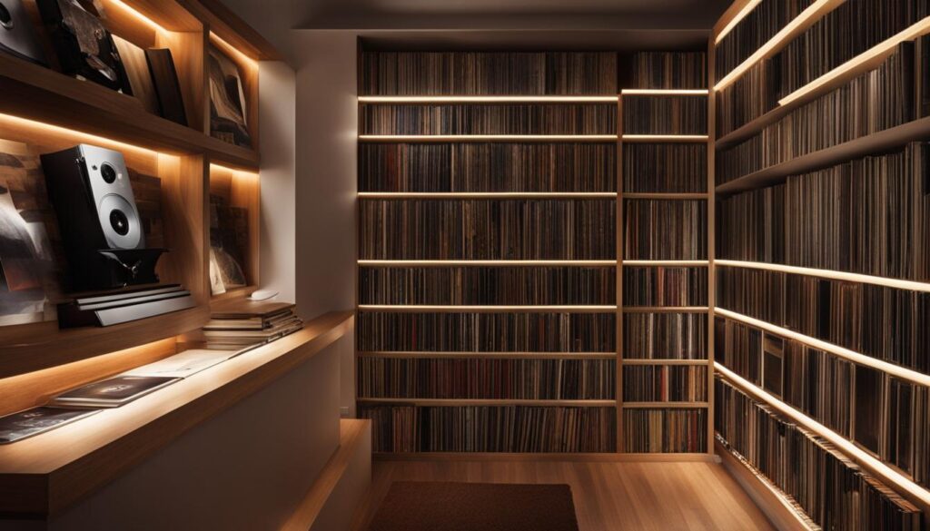 Closet bookshelf for vinyl collection