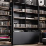 Closet bookshelf for vinyl records