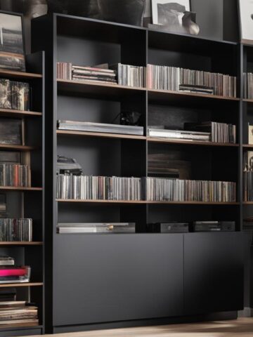 Closet bookshelf for vinyl records