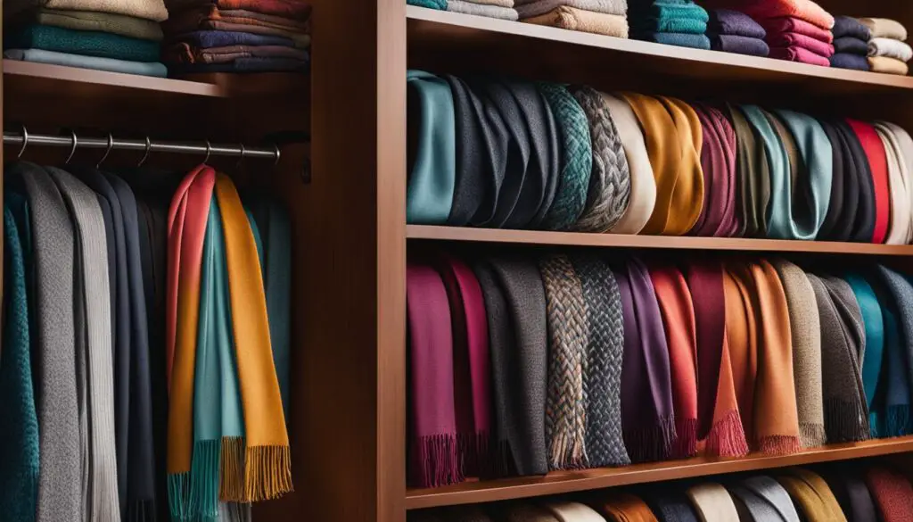 Organizing Scarves in a Closet