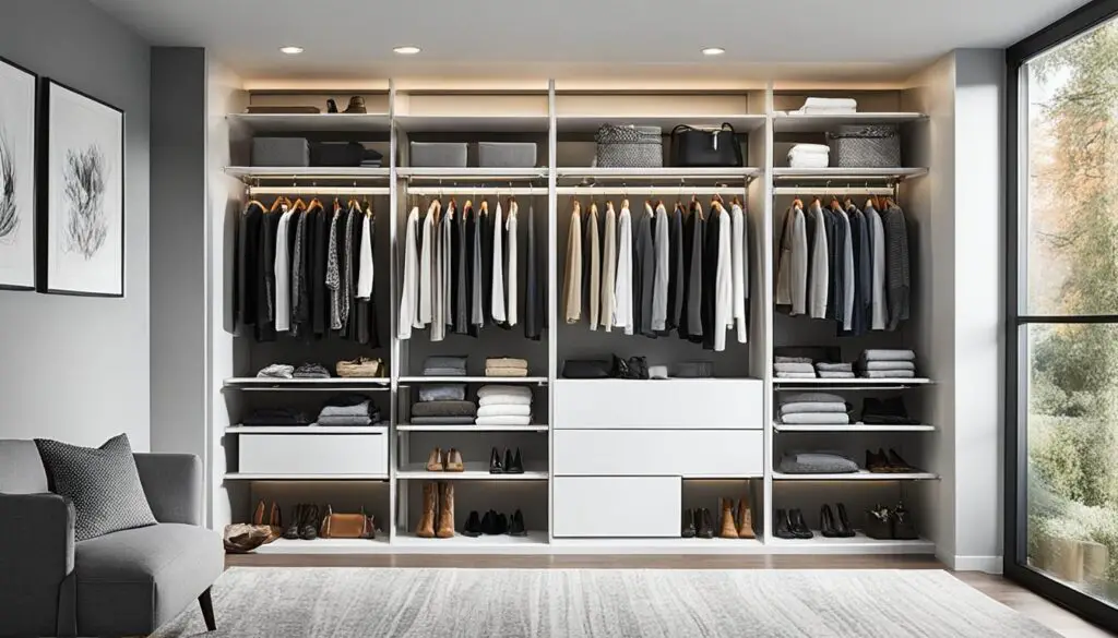 stylish open closet system