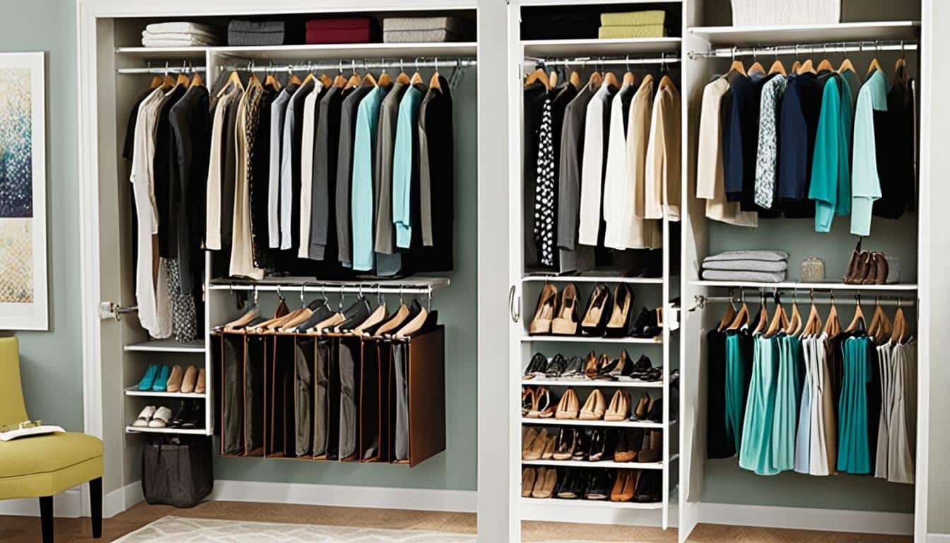 Closet hanging storage solutions