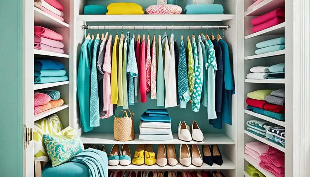 color-coded closet